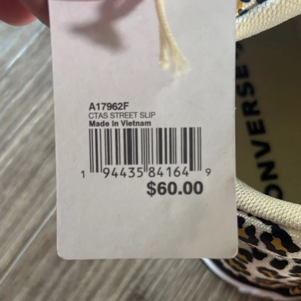 Converse Leopard Print Low Top Sneakers in White, Tan, and Gold - Picture 6 of 6